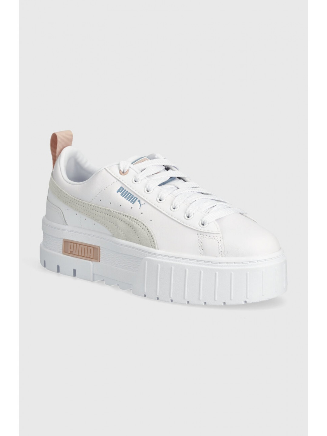 Boty Puma Mayze Lth Wn bílá barva na platformě 381983